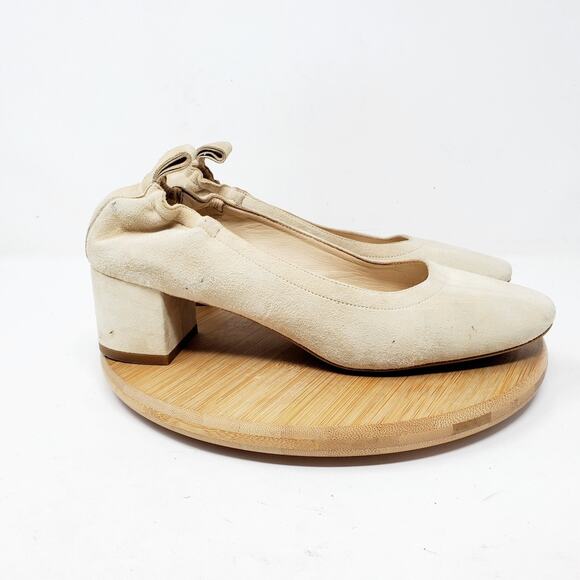 Everlane The Day Heel Shoes Womens‎ 6.5 Suede Leather Block Pump Italy - Picture 2 of 14